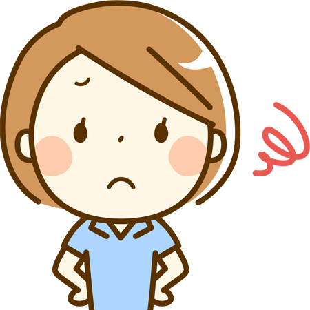 困った女性の顔